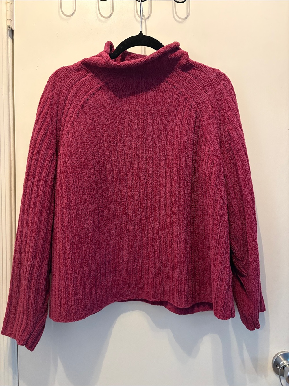 J. Jill Ribbed Turtleneck Sweater in Raspberry Pink Size XL